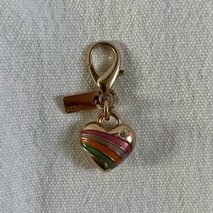 Coach heart bag charm